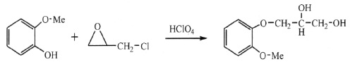 环氧氯丙烷直接与愈创木酚反应合成愈创木酚甘油醚的合成路线